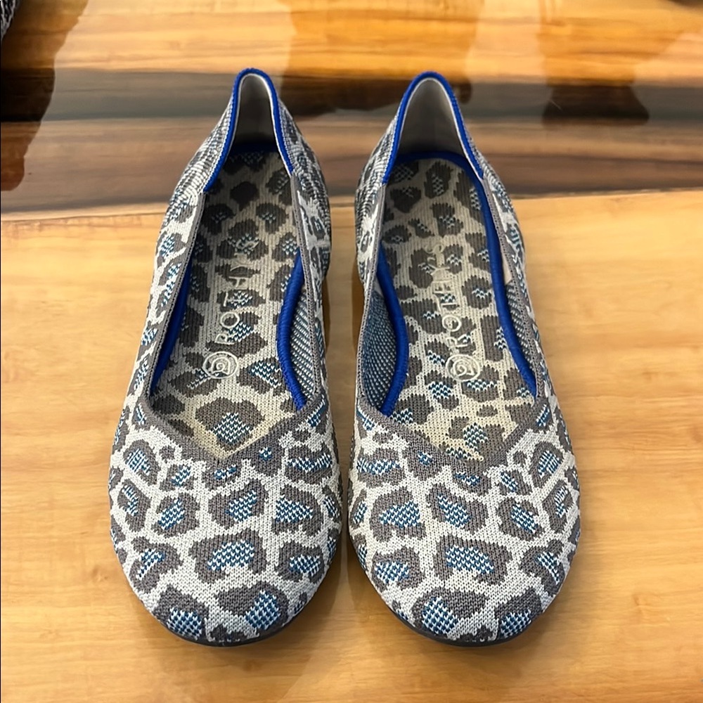 Rothy's Gray spotted animal print flats